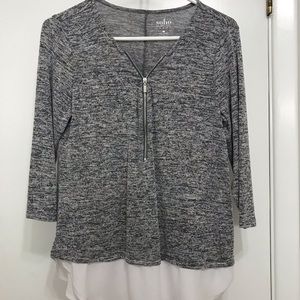 2for$12NWOT New York & Company marbled gray blouse